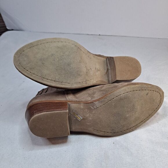 Charlotte Russe Ankle Booties Womens 8 Brown Fabric Faux Suede Pleated Accent - Picture 6 of 10